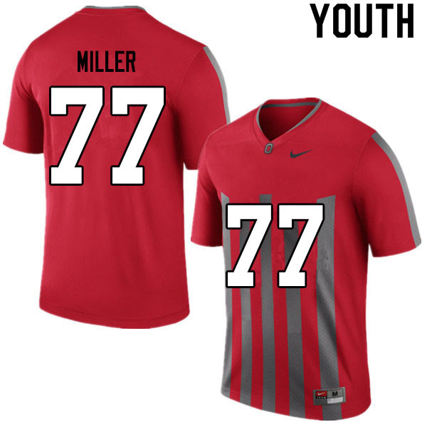 Ohio State Buckeyes Harry Miller Youth #77 Retro Authentic Stitched College Football Jersey